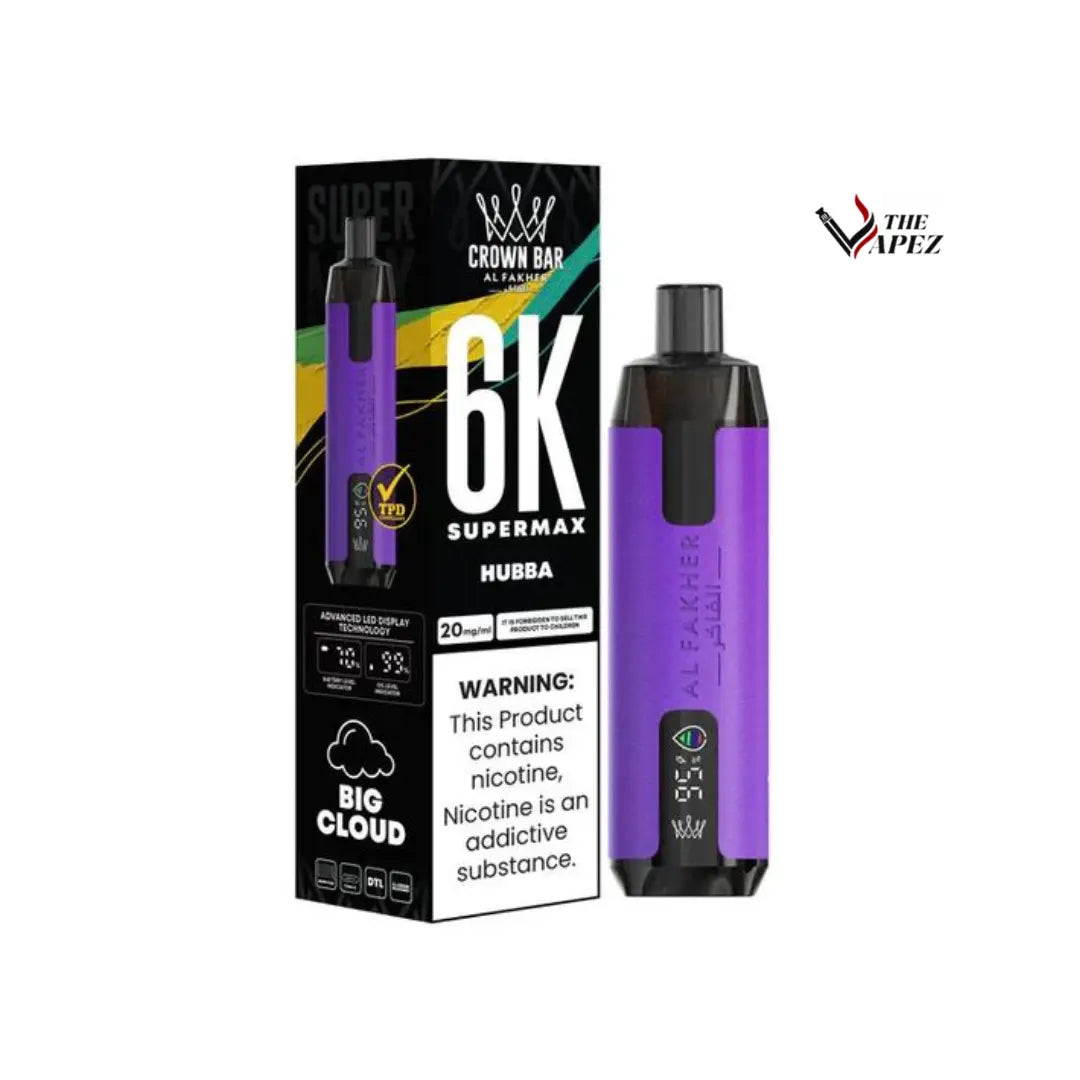 Al Fakher Supermax 6000 Puffs Disposable Vape (Box of 10) Hubba