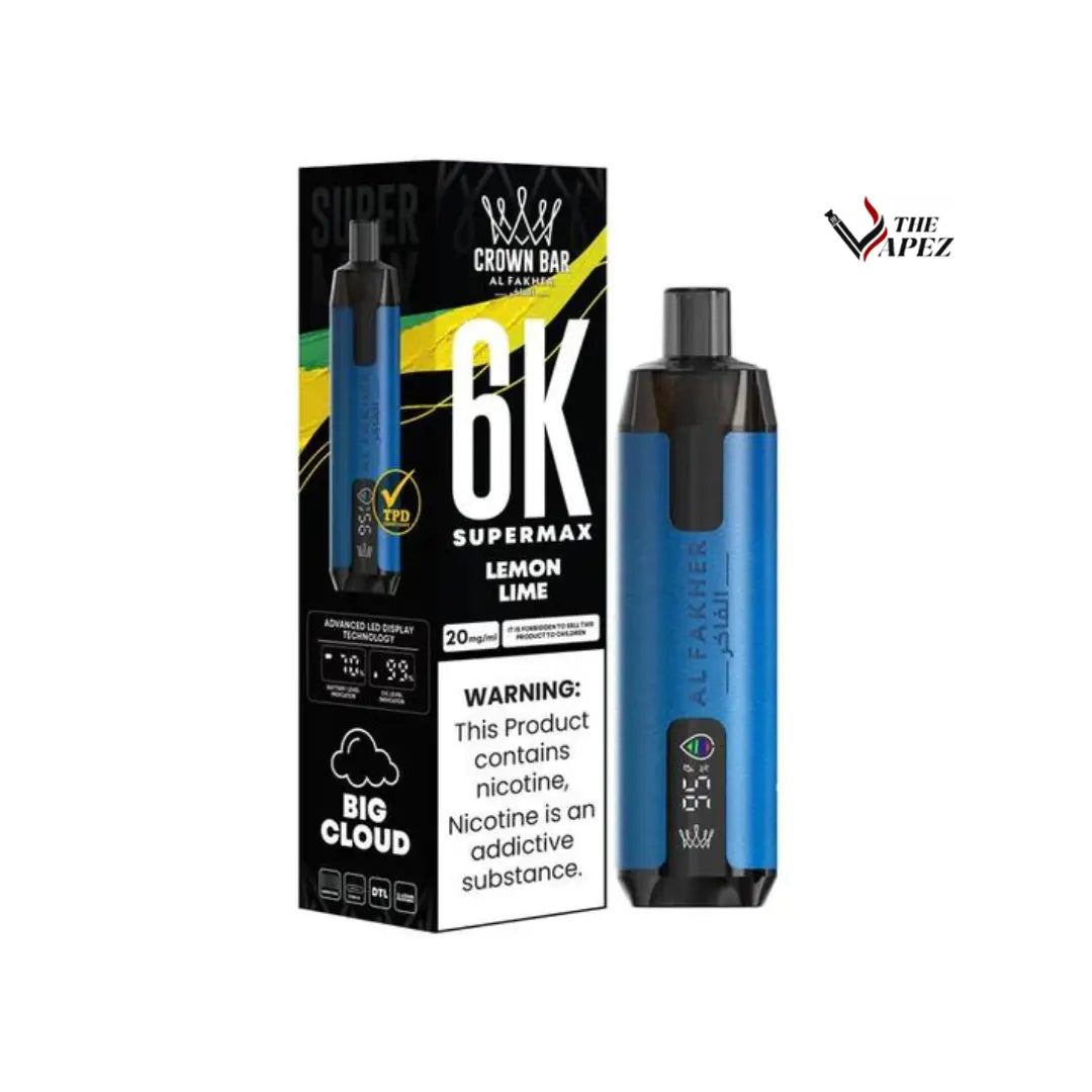 Al Fakher Supermax 6000 Puffs Disposable Vape (Box of 10) Lemon Lime