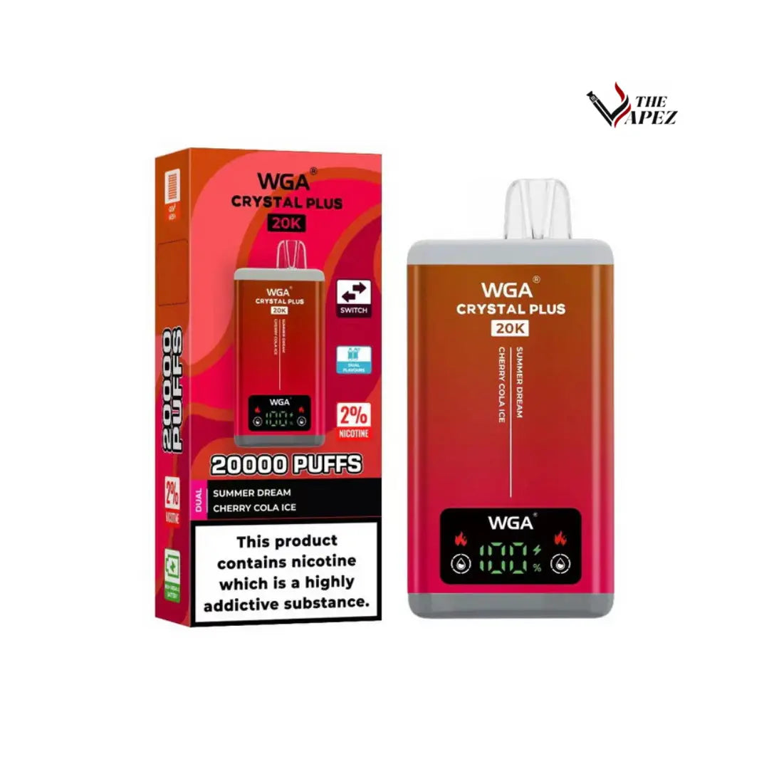 WGA Crystal Plus 20000 Puffs Disposable Vape 2-in-1 Flavours (Box of 10) Summer Dream / Cherry Cola Ice