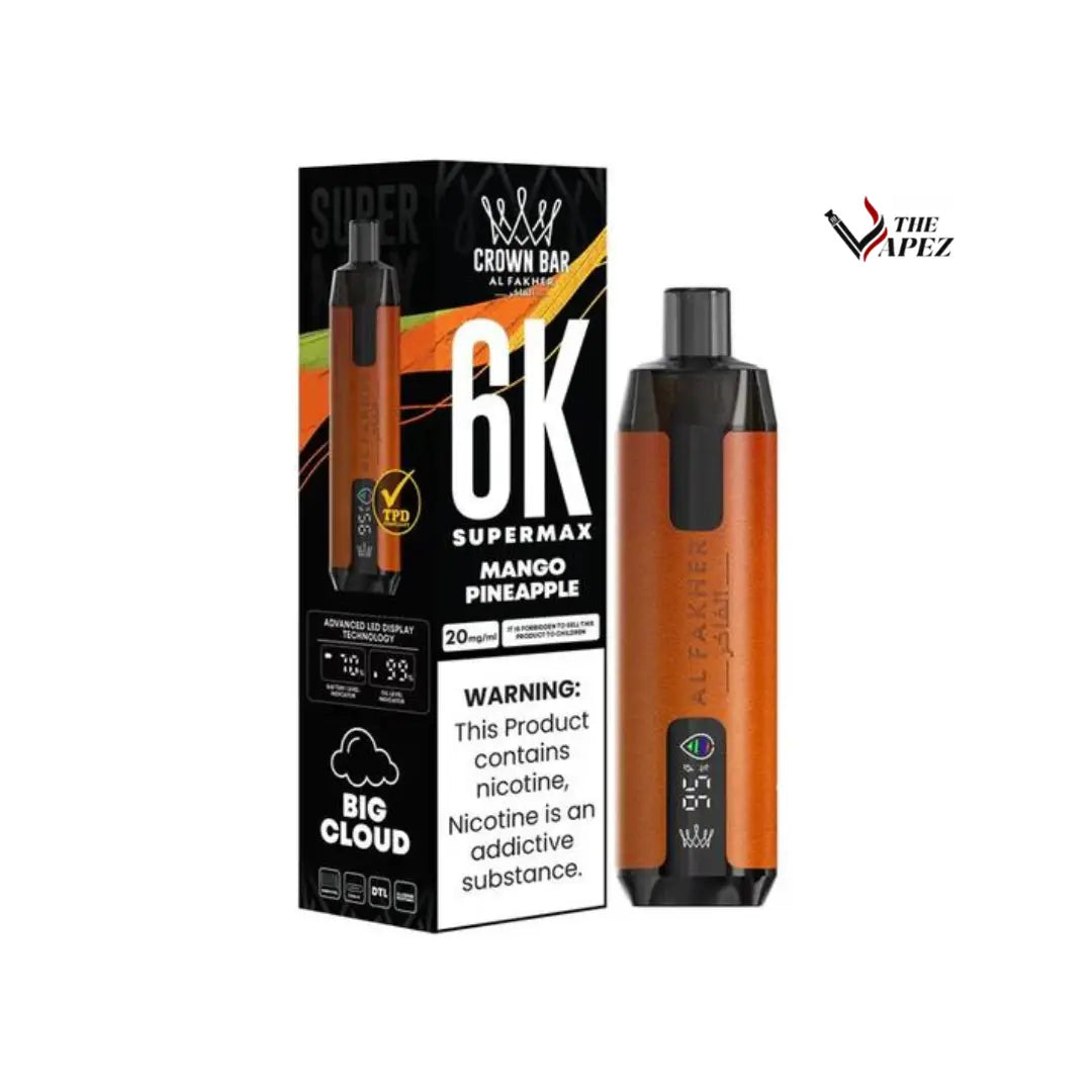 Al Fakher Supermax 6000 Puffs Disposable Vape (Box of 10) Mango Pineapple