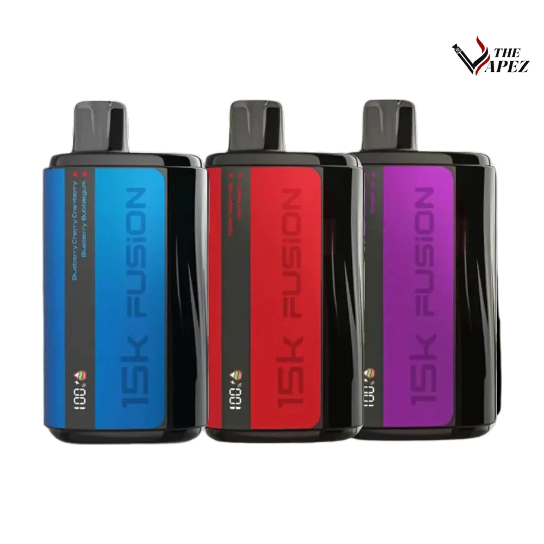 2 in 1 Fusion 15k Puffs Dual Tank Disposable Vape Pod Kit  Forest Berry Ice + Strawberry Pink Apple