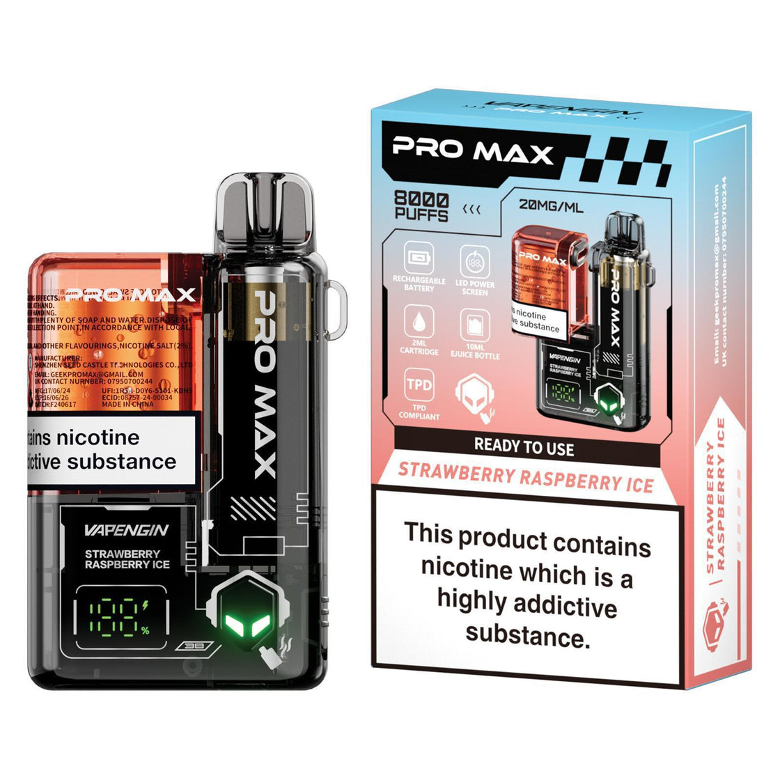 Vapengin Pro Max 8000 Disposable Pods (Box of 5)