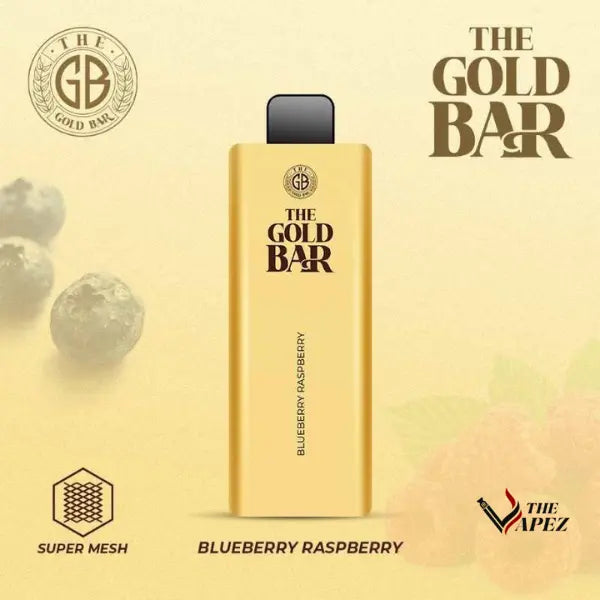 Gold Bar 4500 Puffs Disposable Vape  Bar Pack Of 10 Blueberry Raspberry