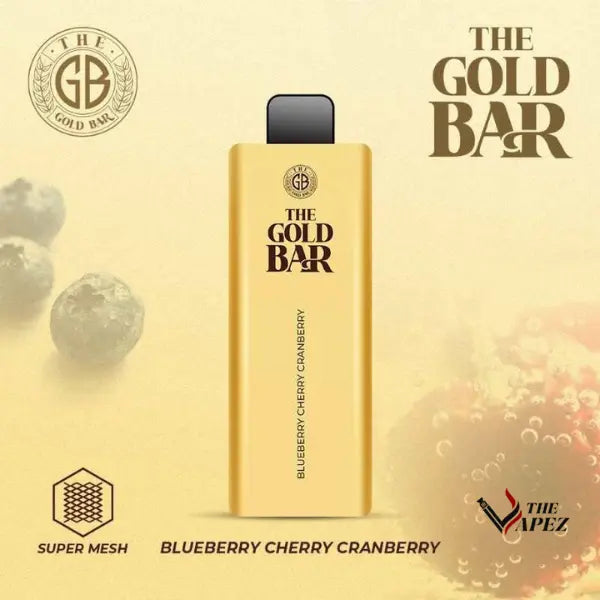 Gold Bar 4500 Puffs Disposable Vape  Bar Pack Of 10  Blueberry Cherry Cranberry