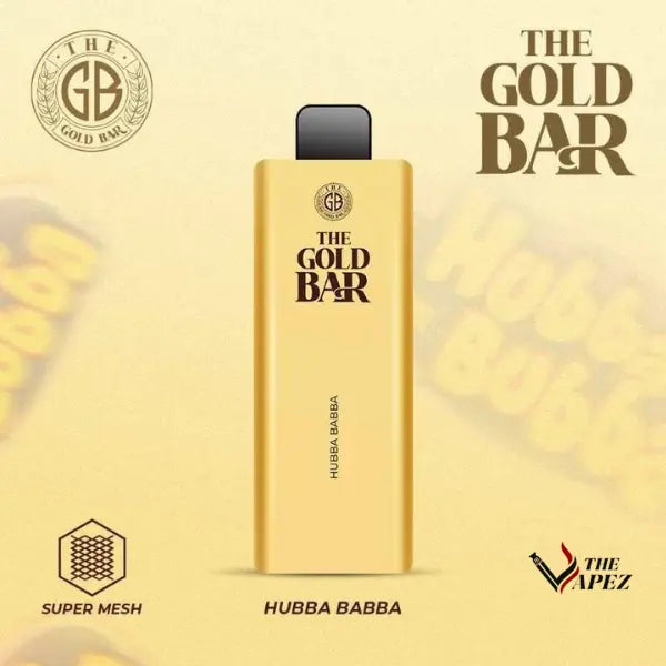 Gold Bar 4500 Puffs Disposable Vape Bar (Pack Of 10) Hubba Bubba
