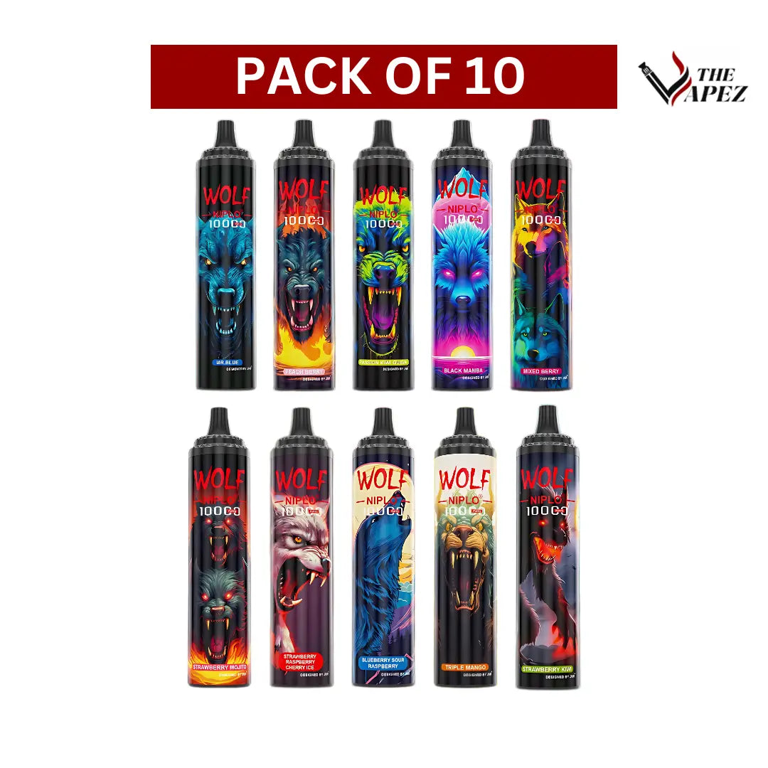 Jnr Wolf Niplo 10000 Puffs Disposable Vape Box of 10