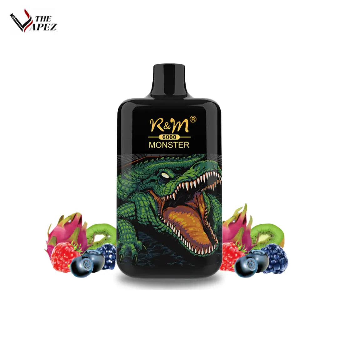 RandM Monster 6000 Puffs Disposable Vapes (Pack Of 10) Kiwi Dragon Berry 