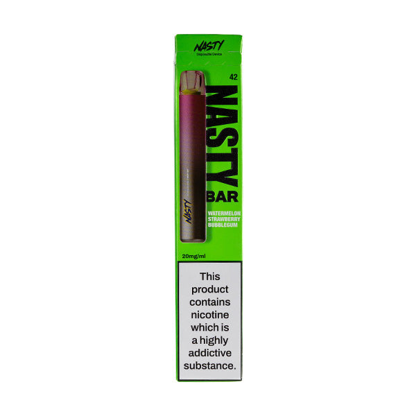 Nasty Juice Nasty Bar Disposable Vape in Watermelon Strawberry Bubblegum flavour