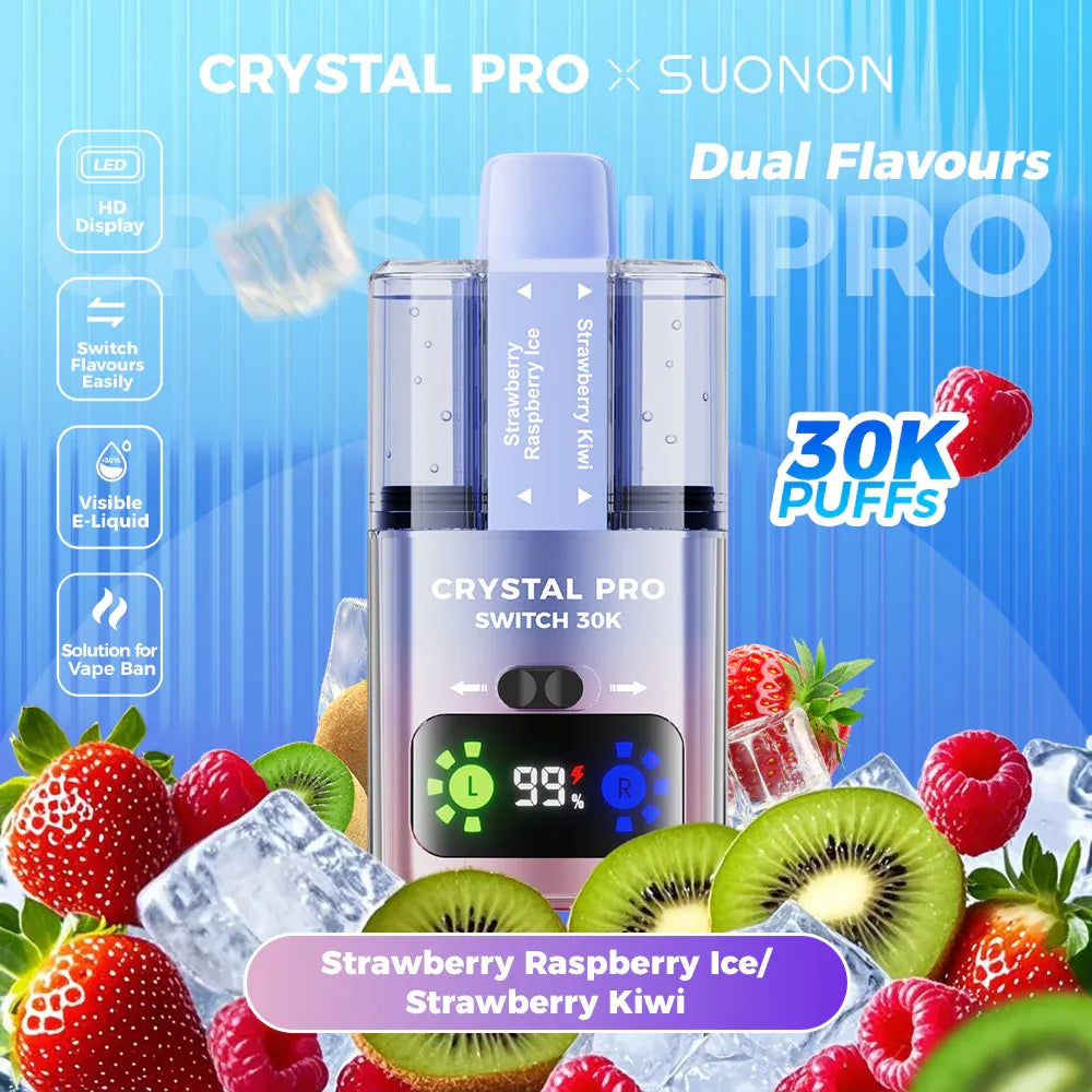 Strawberry Raspberry Ice/ Strawberry kiwi Crystal Pro Switch 30k