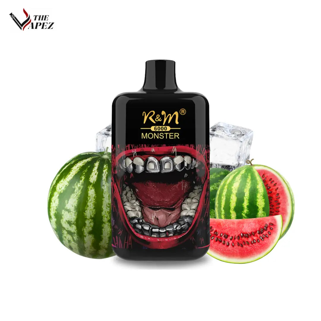 RandM Monster 6000 Puffs Disposable Vapes (Pack Of 10) Watermelon Ice