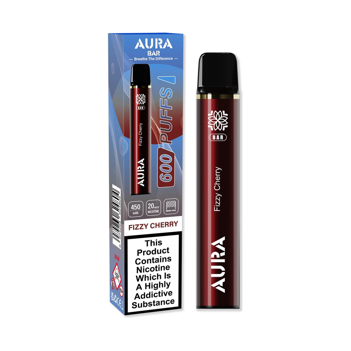 Aura Bar 600 Puffs Disposbale Vape By Crystal Prime - Box of 10 #Simbavapes#