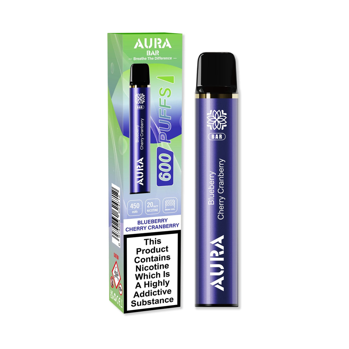 Aura Bar 600 Puffs Disposbale Vape By Crystal Prime - Box of 10 #Simbavapes#