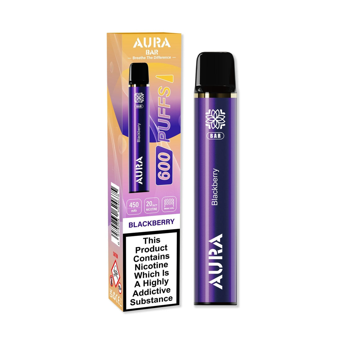 Aura Bar 600 Puffs Disposbale Vape By Crystal Prime - Box of 10 #Simbavapes#