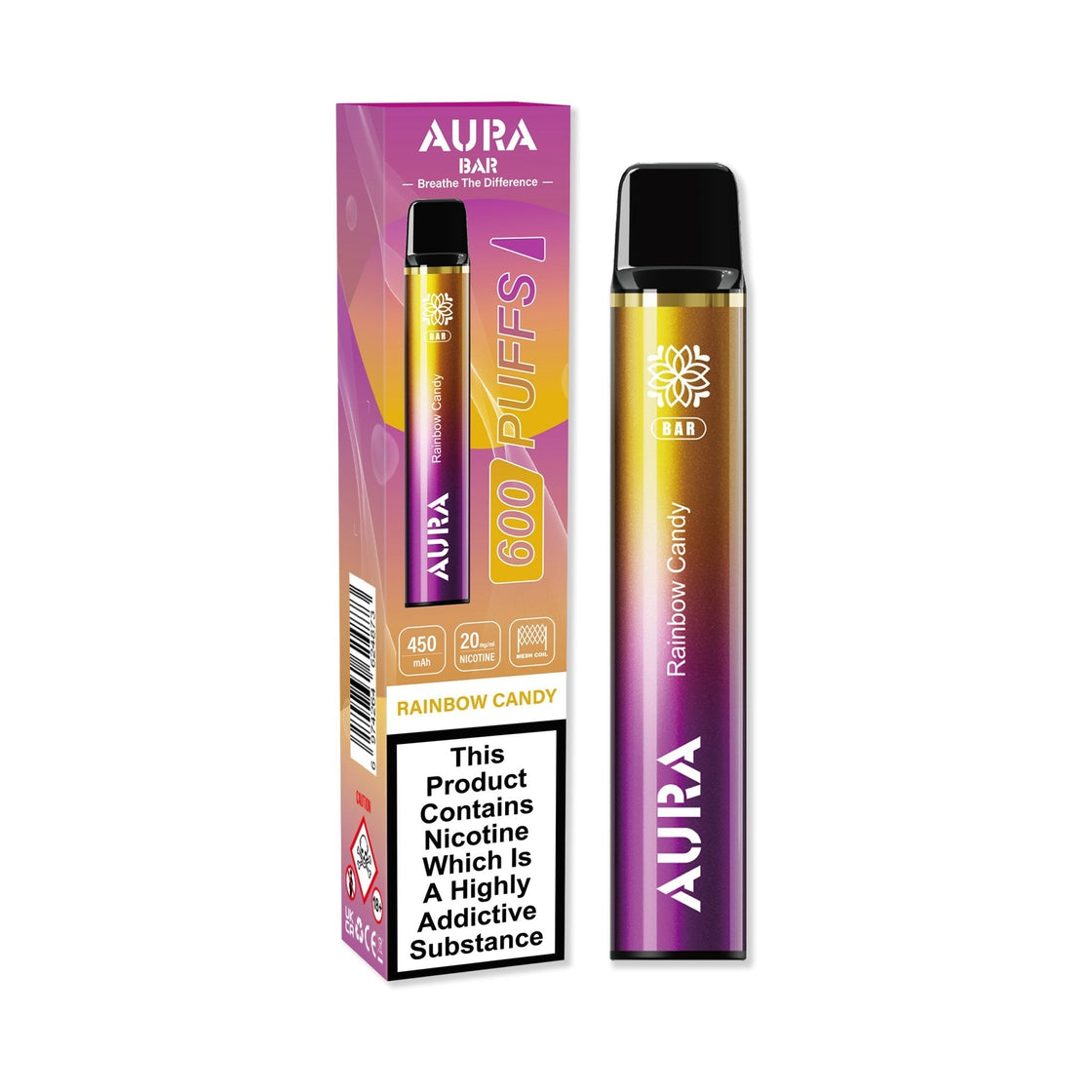 Aura Bar 600 Puffs Disposbale Vape By Crystal Prime - Box of 10 #Simbavapes#