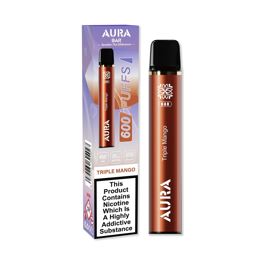 Aura Bar 600 Puffs Disposbale Vape By Crystal Prime - Box of 10 #Simbavapes#