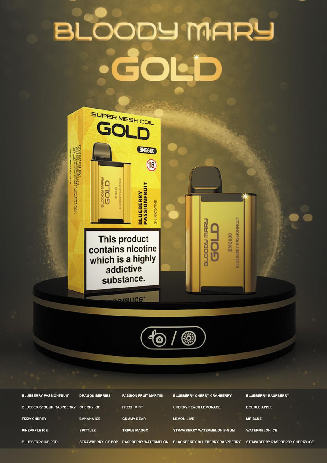 Bloody Mary Gold BMG600 Disposable Vape Pod Pack of 10