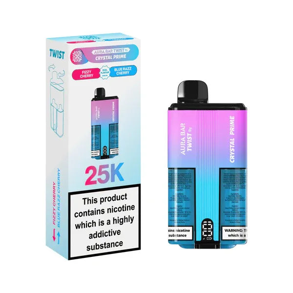 Crystal Prime Twist 25000 Disposable Vape - Fizzy Cherry / Blue Razz Cherry
