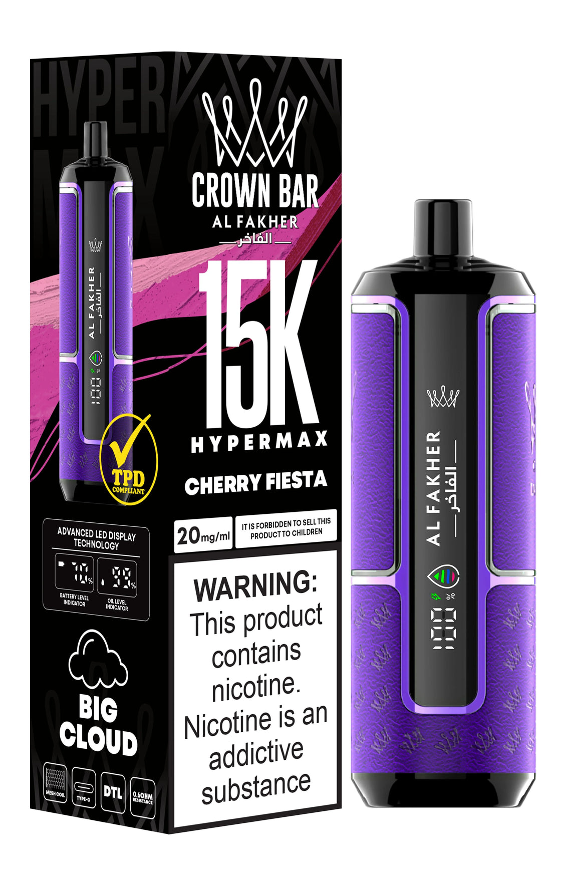 Al Fakher Crown Bar 15K Hypermax Disposable Vape