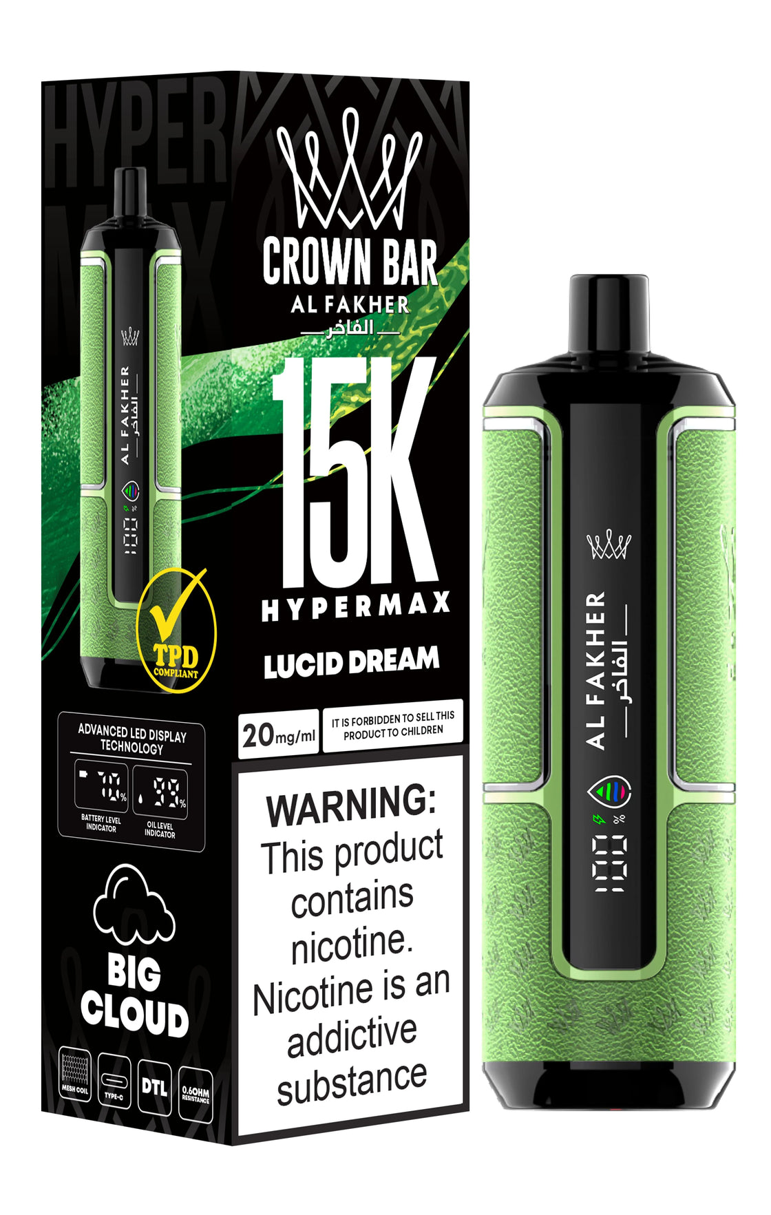 Al Fakher Crown Bar 15K Hypermax Disposable Vape