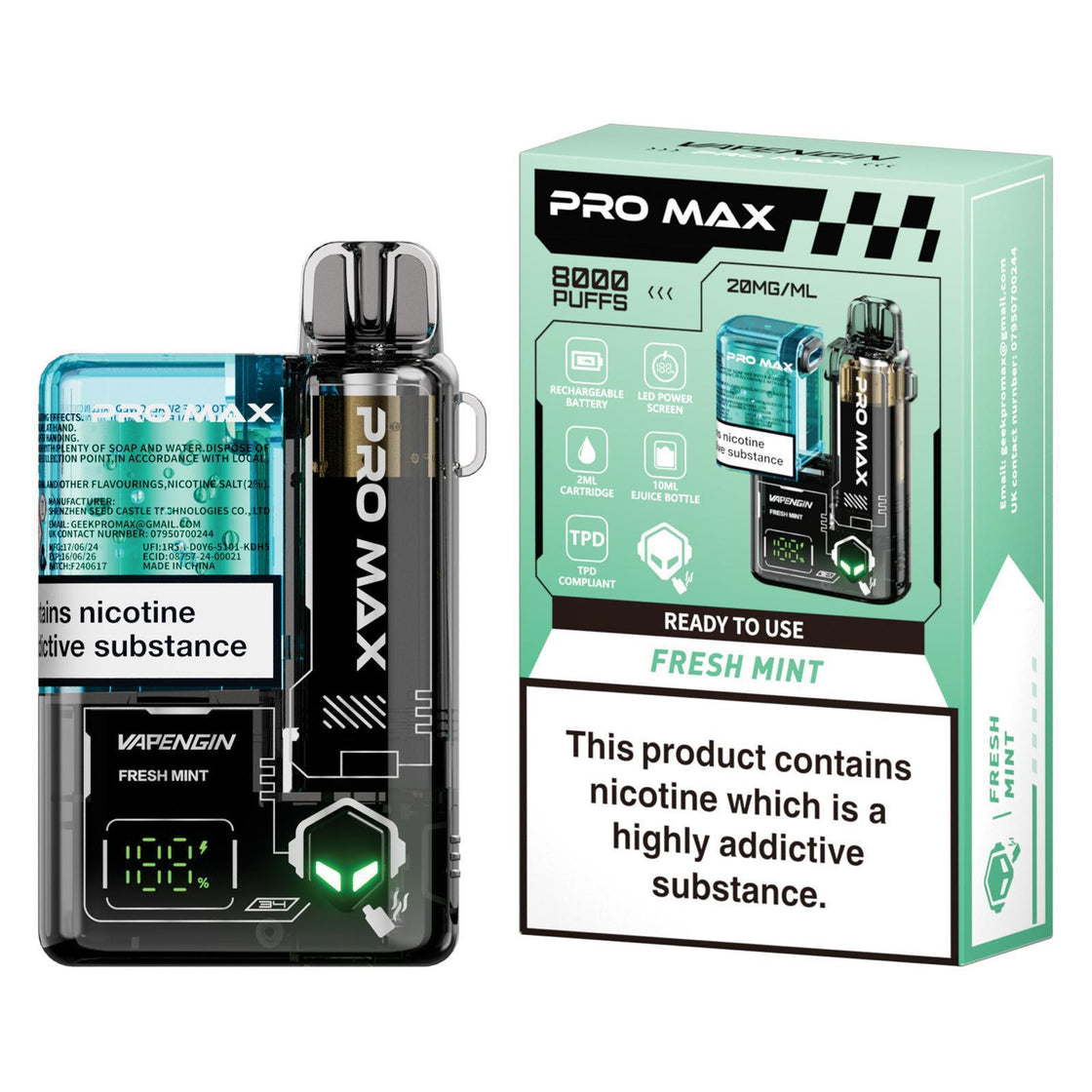 Vapengin Pro Max 8000 Disposable Pods (Box of 5)