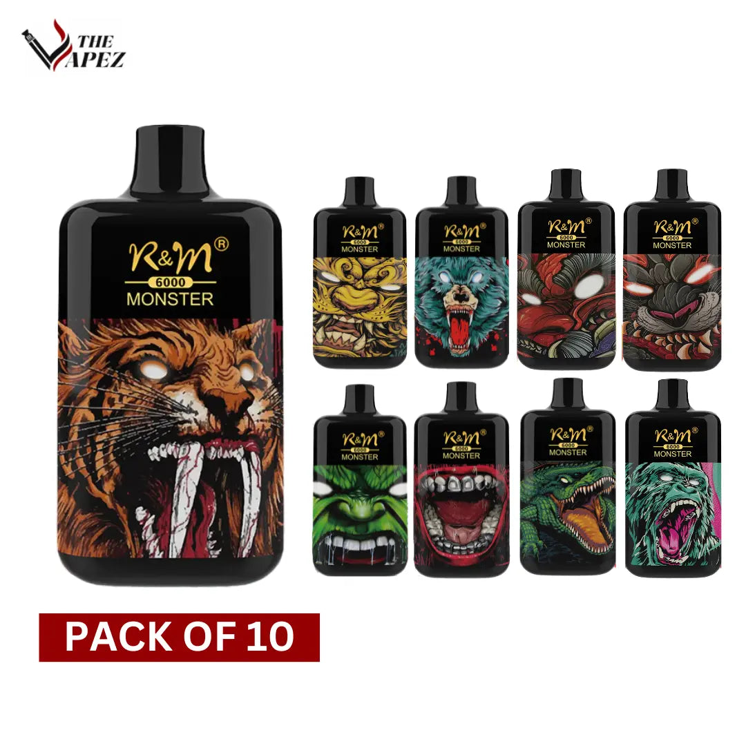 RandM Monster 6000 Puffs Disposable Vapes (Pack Of 10)