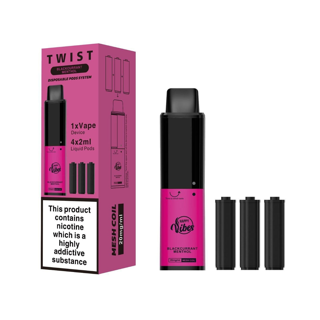 Happy Vibes Twist 2400 Disposable Vape Pod Kit - #Simbavapes#