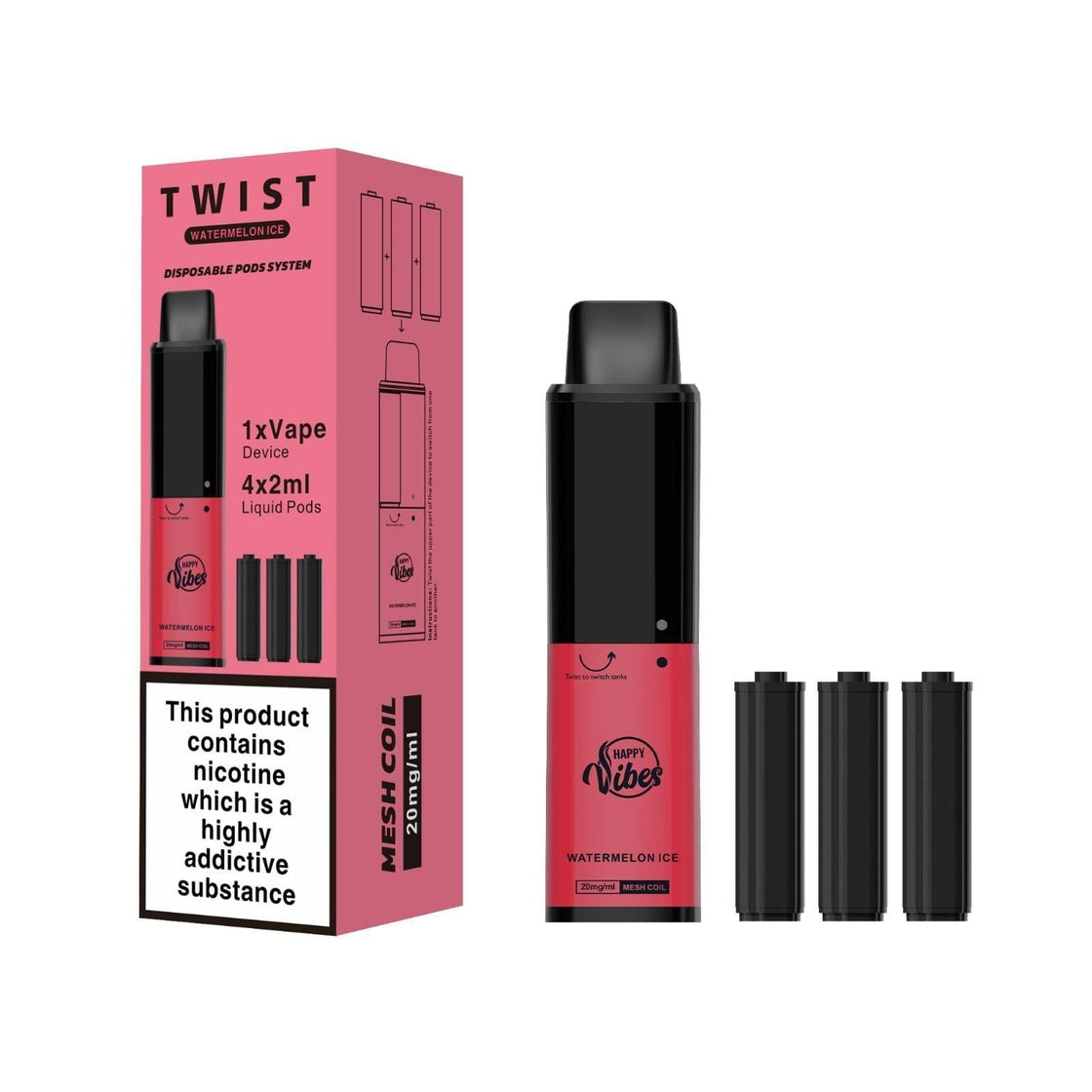 Happy Vibes Twist 2400 Disposable Vape Pod Kit - #Simbavapes#