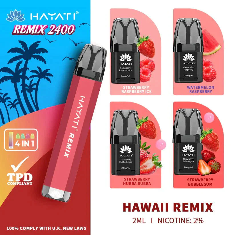 Hayati Remix 2400 Puffs 4 in 1 Disposable Vape Pod Kit 