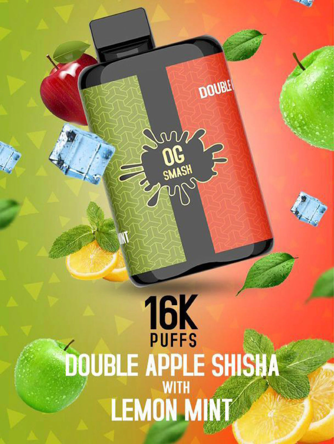 OG Smash Duo 16000 Puffs-Double Apple Shisha / Lemon Mint