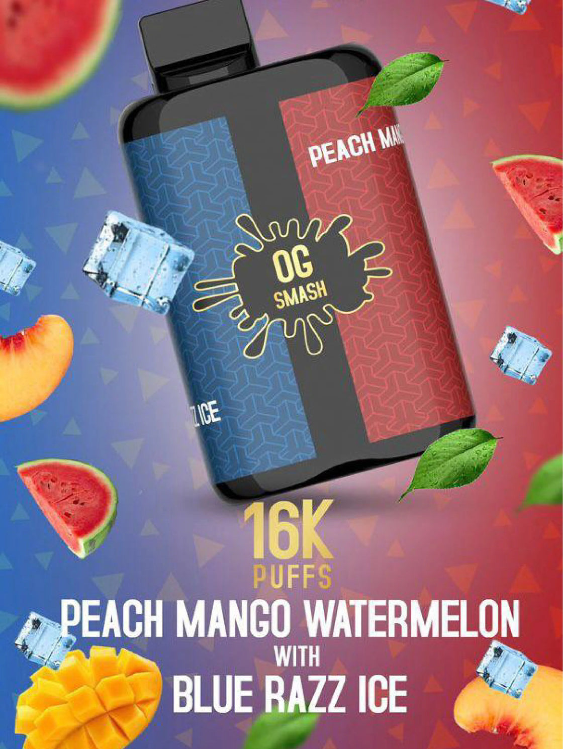 OG Smash Duo 16000 Puffs-Peach Mango Watermelon BlueRazz Ice